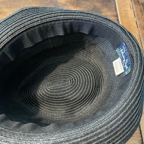 Black Panama Jack black fedora hat with colorful band. One size - Picture 3 of 7